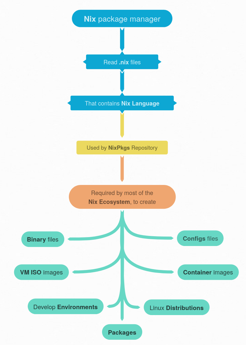 Un schema de l'éco-système nix